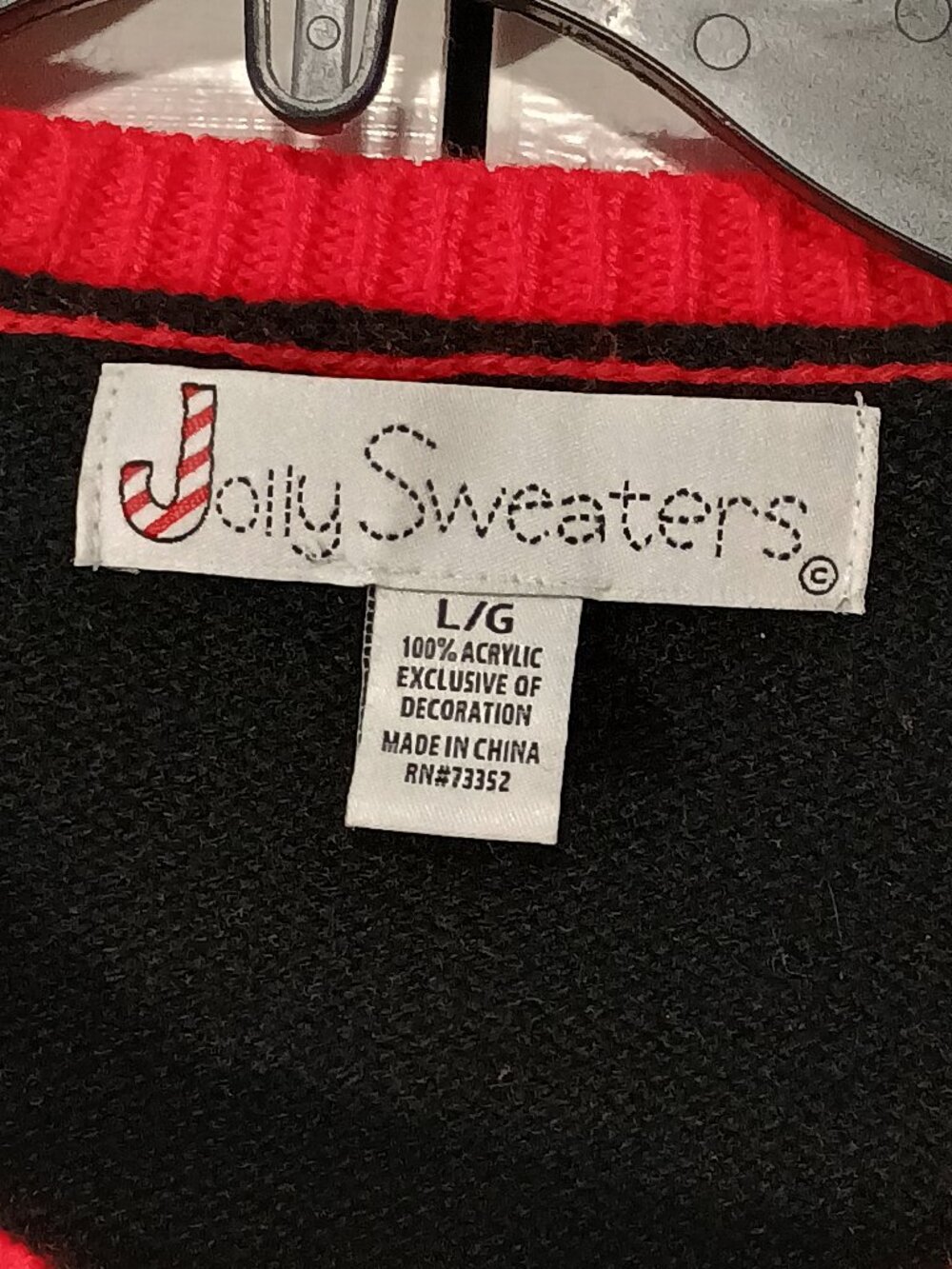 Jolly Sweaters Santa Reindeer Dabbing Ugly Christmas Sweater Black Red L - Picture 4 of 6